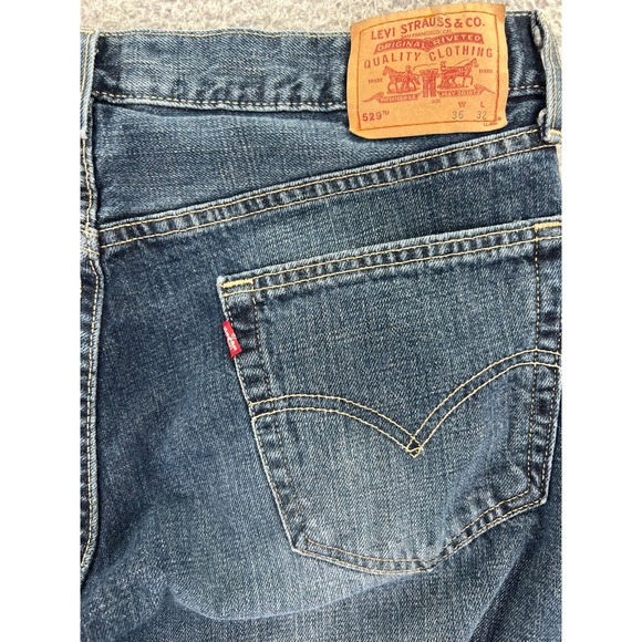 VTG Levis‎ 529 Low Rise Straight Denim Blue Jeans Mens 36x31 Grunge Western USA - Picture 1 of 15